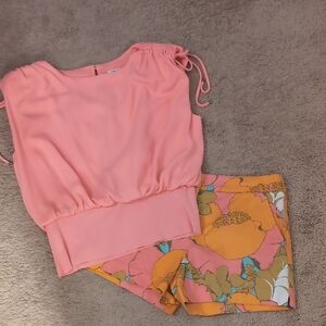 Trina Turk Pink and Orange Floral Shorts